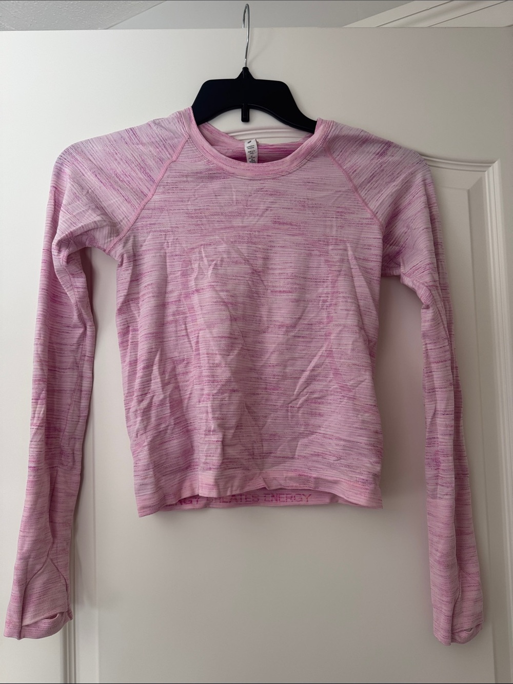 lululemon athletica Heathered Light Pink Long Sleeve Top